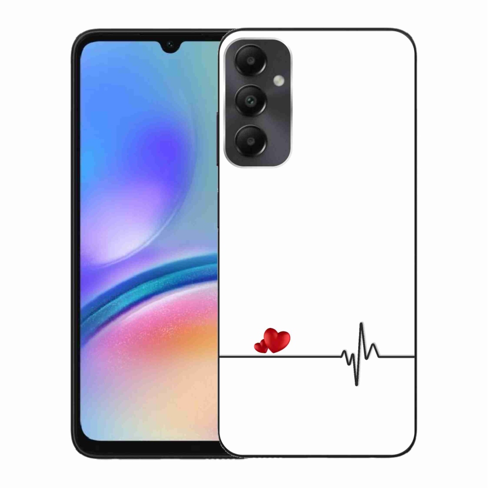 Gelový kryt mmCase na Samsung Galaxy A05s - srdce a tep bílé pozadí
