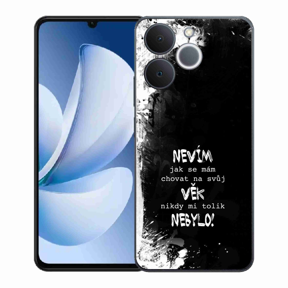 Gelový kryt mmCase na Realme Note 70T - vtipný text 14 černé pozadí