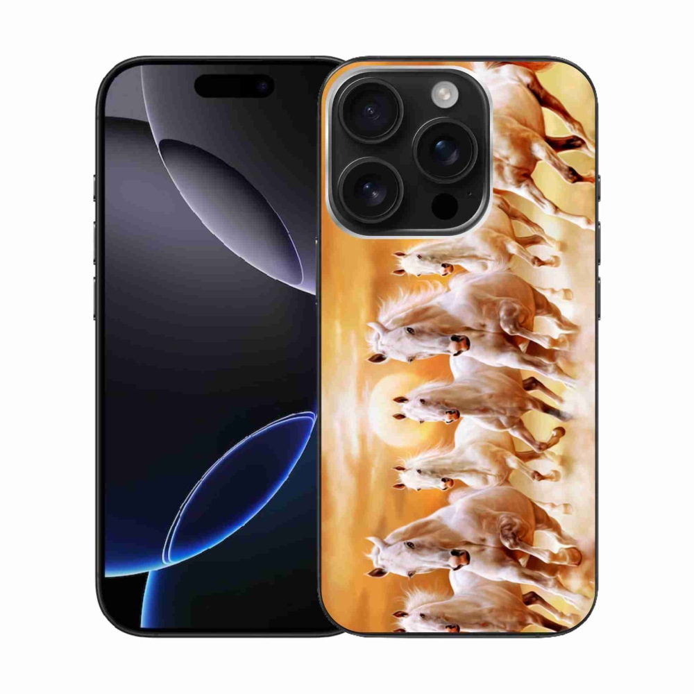 Gelový obal mmCase na iPhone 16 Pro - koně 2