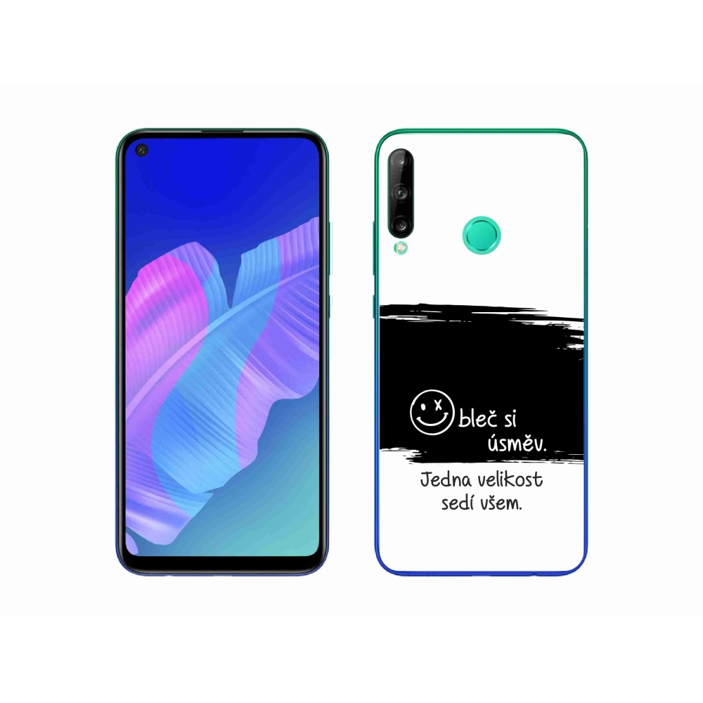 Gelový kryt mmCase na Huawei P40 Lite E - vtipný text 8 černobílé pozadí