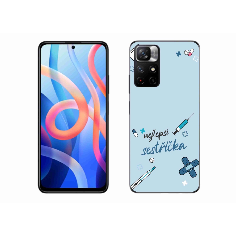 Gelový kryt mmCase na Xiaomi Redmi Note 11S 5G - nejlepší sestřička modré pozadí