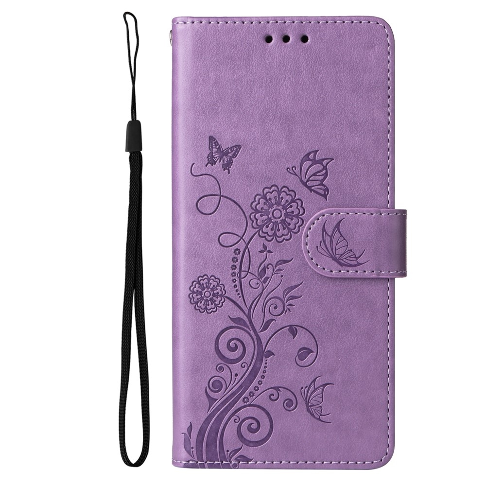 Flowery knížkové pouzdro na Realme 14 Pro+ 5G - fialové
