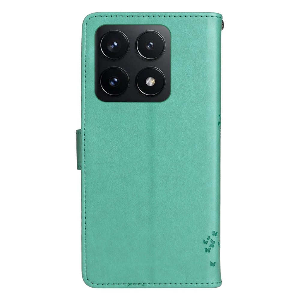 Trees knížkové pouzdro na Xiaomi 14T - modrozelené