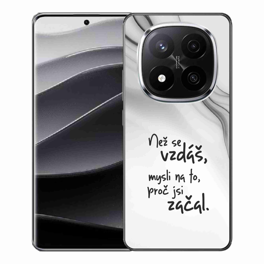 Gelový kryt mmCase na Xiaomi Redmi Note 14 Pro+ 5G - citát 2 bílé pozadí
