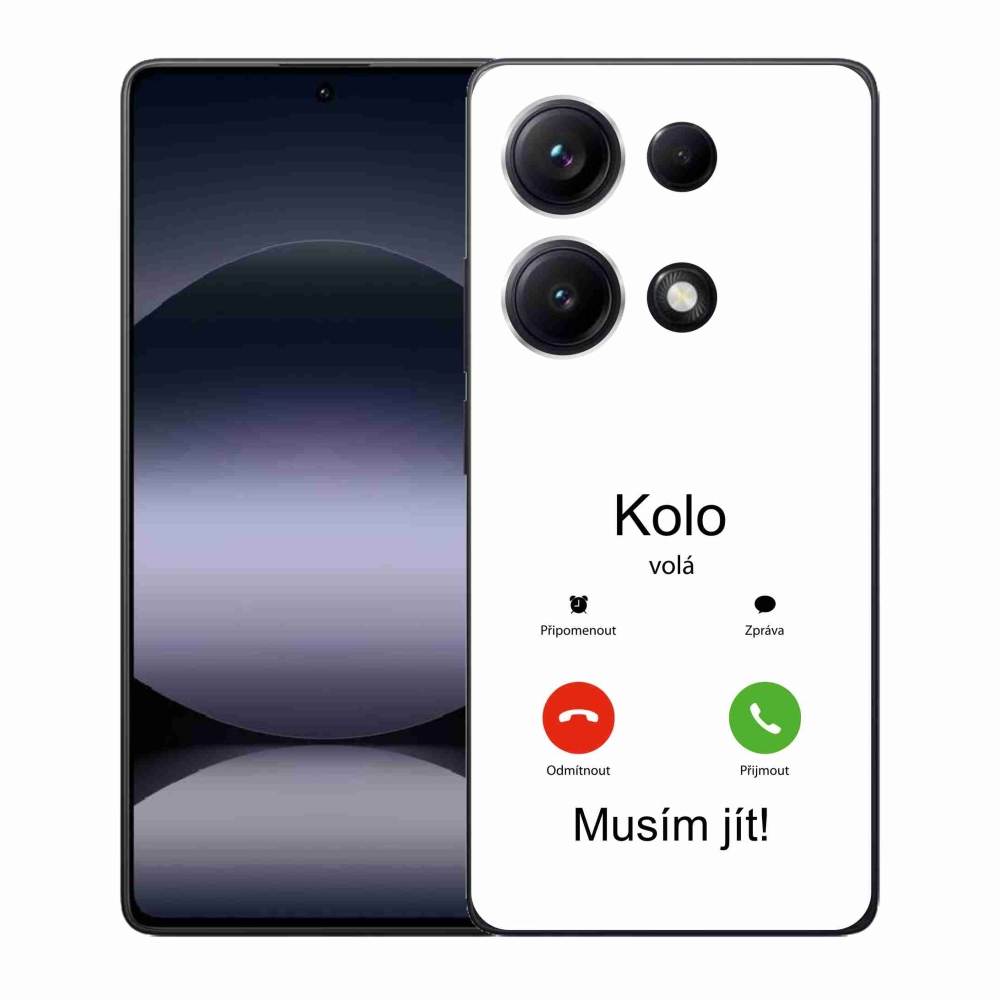 Gelový kryt mmCase na Xiaomi Redmi Note 14S - kolo volá bílé pozadí