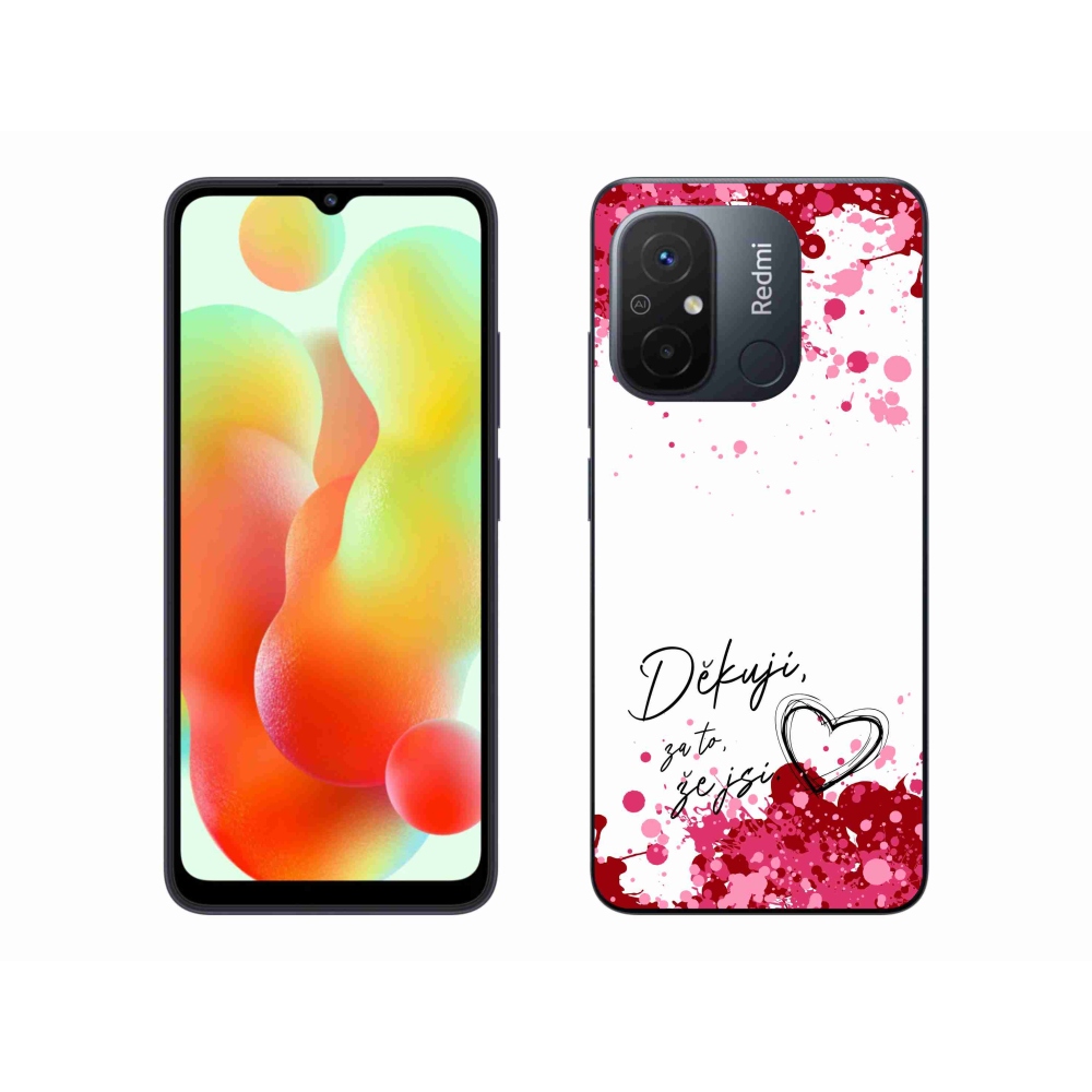 Gelový kryt mmCase na Xiaomi Redmi 12C - zamilovaný text 2 bílé pozadí