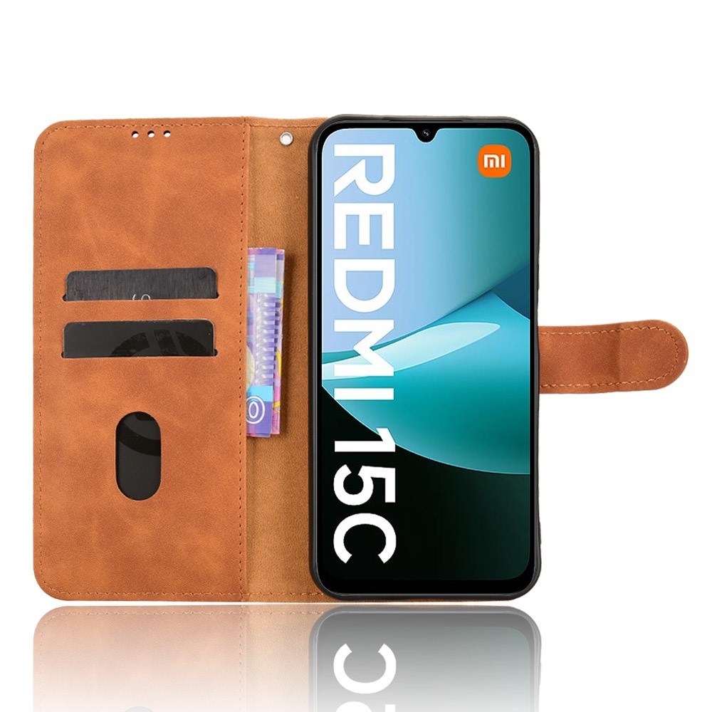 Feel knížkové pouzdro na Xiaomi Redmi 15C 4G/5G (173mm) - hnědé