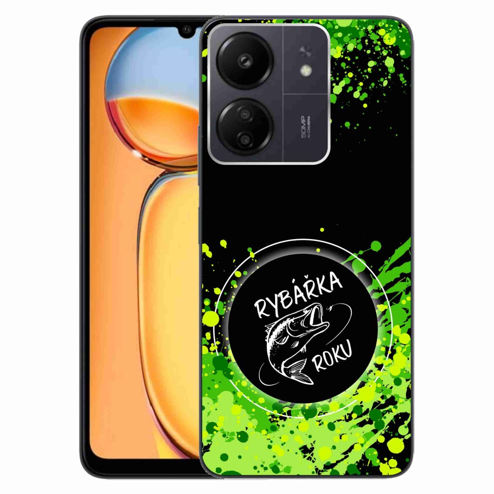 Gelový kryt mmCase na Xiaomi Poco C65/Redmi 13C - rybářka roku černé pozadí