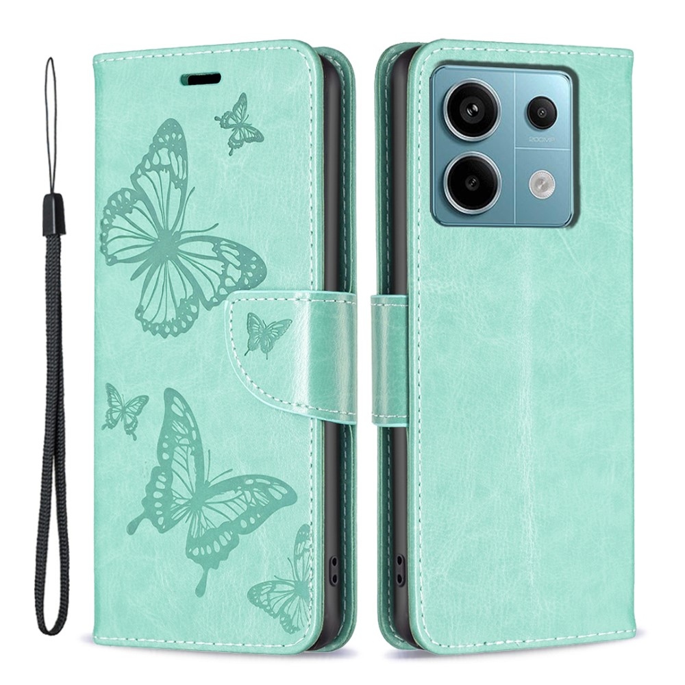 Butterfly knížkové pouzdro na Xiaomi Redmi Note 13 Pro 5G/Poco X6 5G - modrozelené