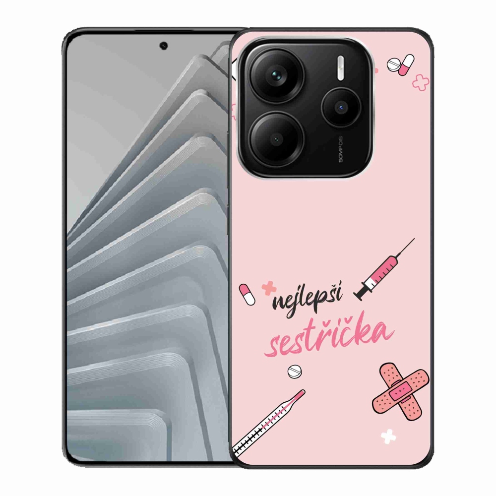 Gelový kryt mmCase na Xiaomi Redmi Note 14 5G - nejlepší sestřička růžové pozadí