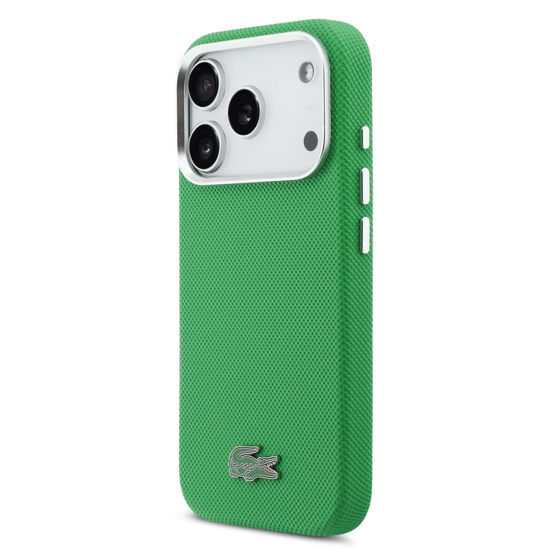 Lacoste Iconic Petit Pique Metal Logo MagSafe Zadní Kryt pro iPhone 17 Pro Green