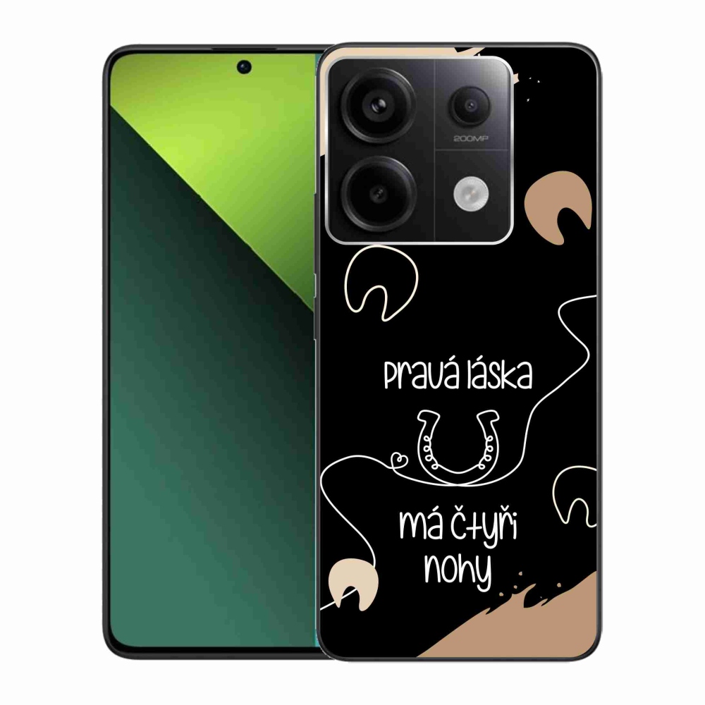 Gelový kryt mmCase na Xiaomi Redmi Note 13 Pro 5G/Poco X6 5G - koňský motiv černé pozadí
