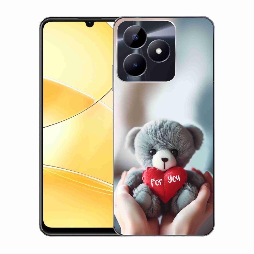 Gelový kryt mmCase na Realme C51/C53 - medvídek pro zamilované