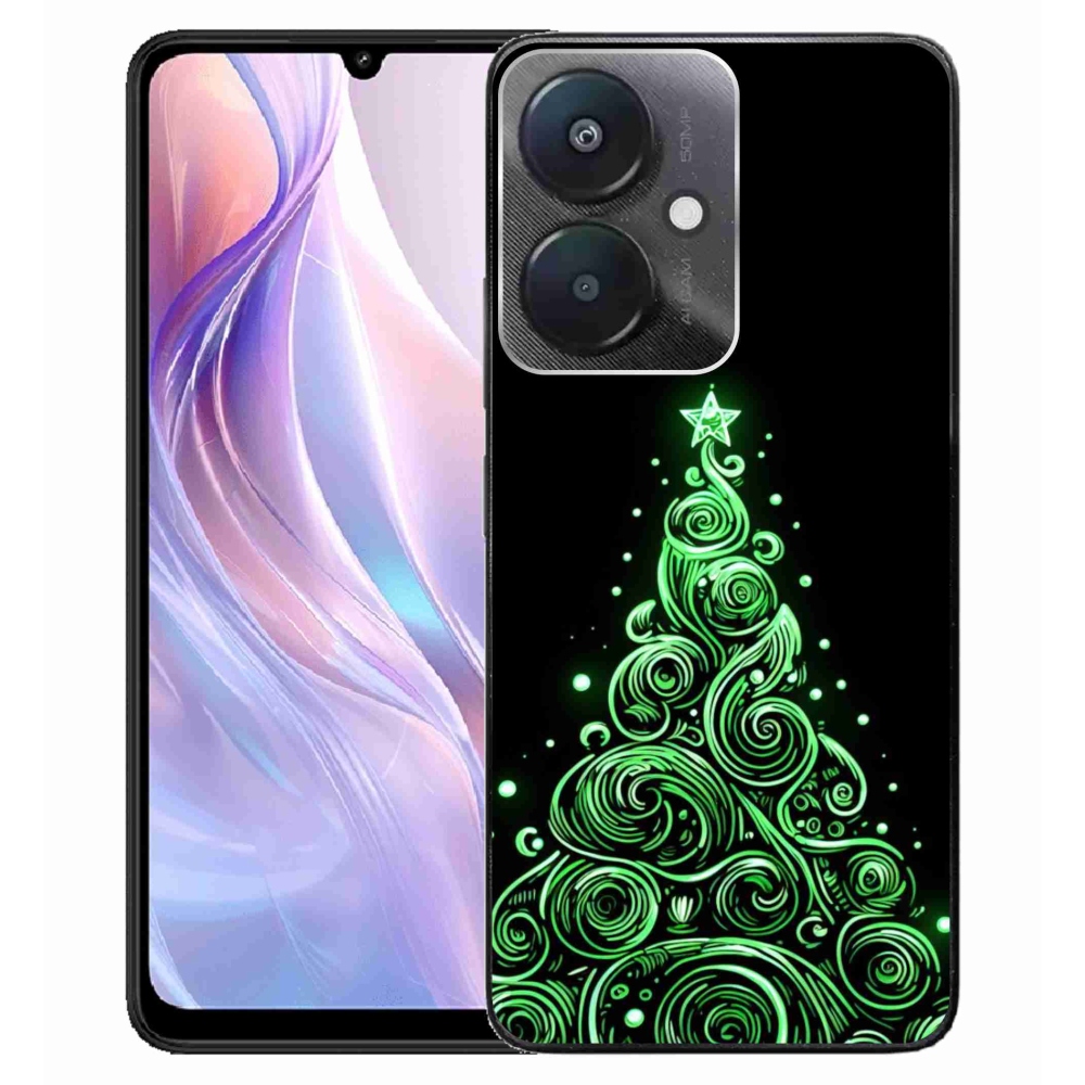 Gelový kryt mmCase na Xiaomi Redmi 13C 5G - neonový vánoční stromek 3