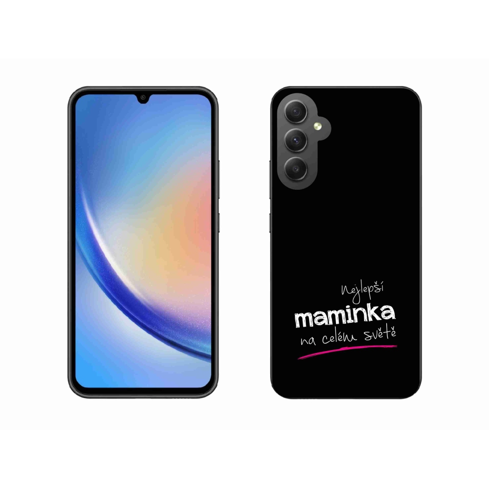 Gelový kryt mmCase na Samsung Galaxy A34 5G - nejlepší maminka 4 černé pozadí