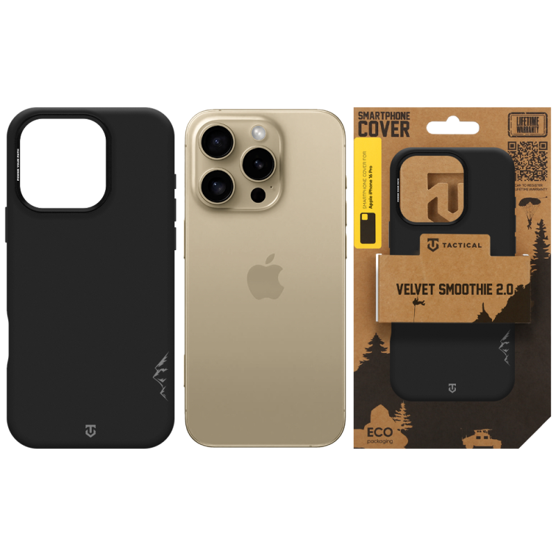 Tactical MagForce Velvet Smoothie 2.0 Kryt pro Apple iPhone 16 Pro Asphalt