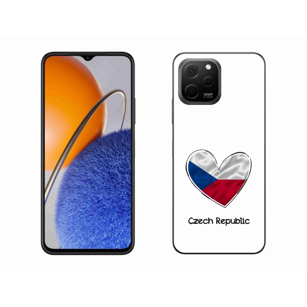 Gelový kryt mmCase na Huawei Nova Y61 - vlajka srdce bílé pozadí