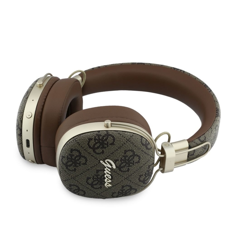 Guess 4G Metal Script Logo ENC Bezdrátová Sluchátka Brown