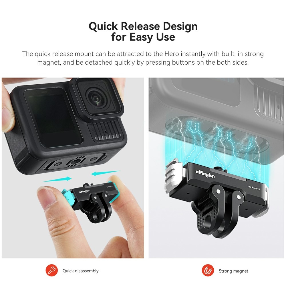 Magnetický kovový rychloupínací držák AMAGISN pro GoPro Hero 13