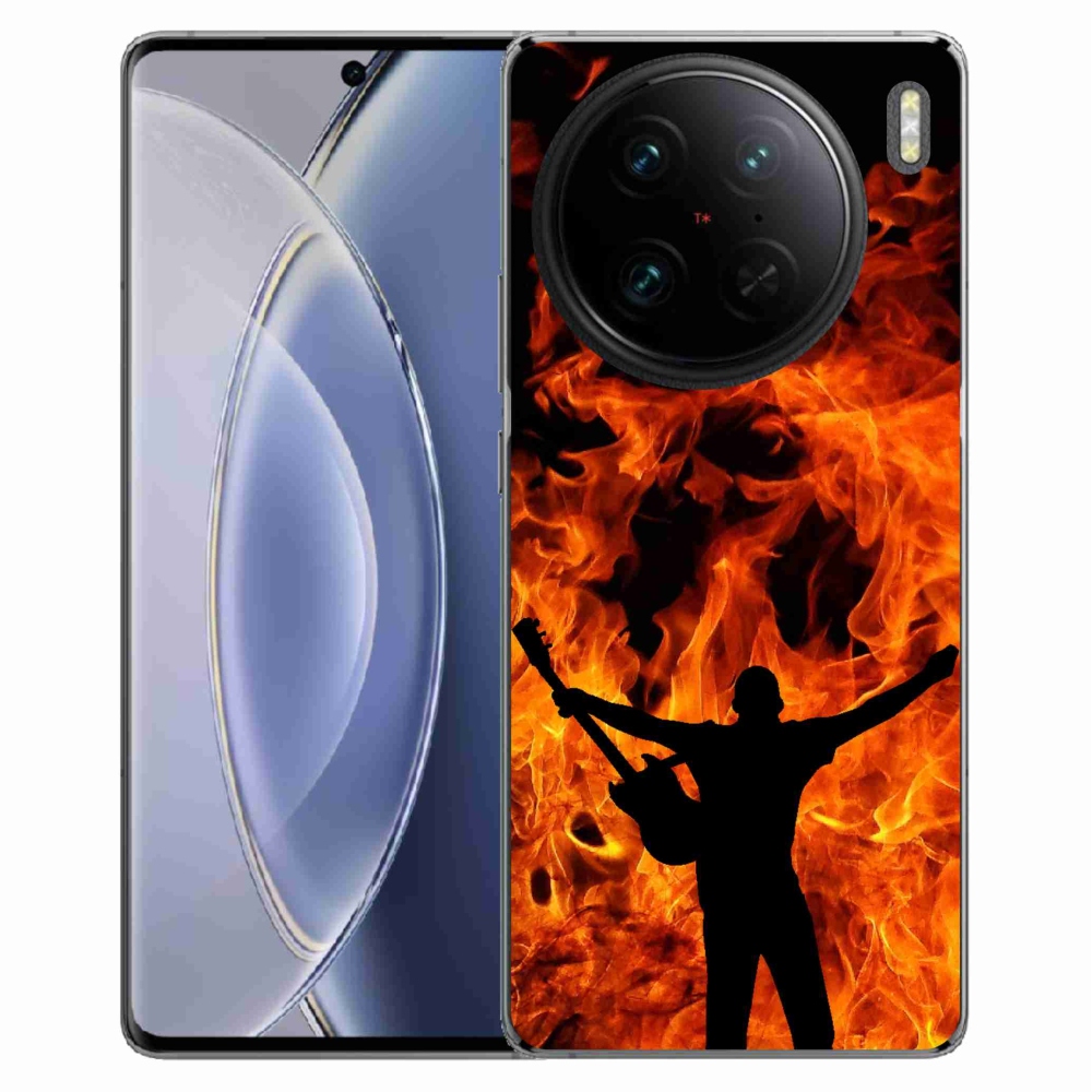 Gelový kryt mmCase na Vivo X90 Pro - muzikant a oheň
