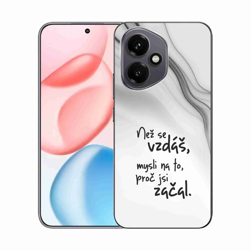 Gelový kryt mmCase na Honor 400 - citát 2 bílé pozadí