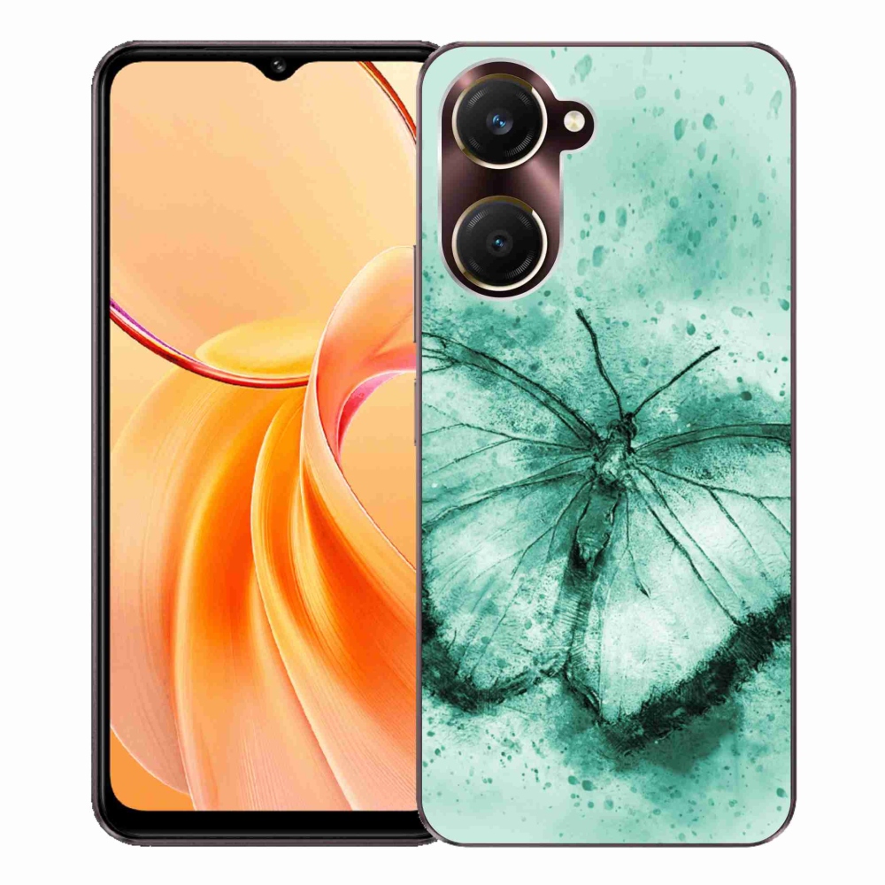Gelový kryt mmCase na Vivo Y28s 5G - zelený motýl