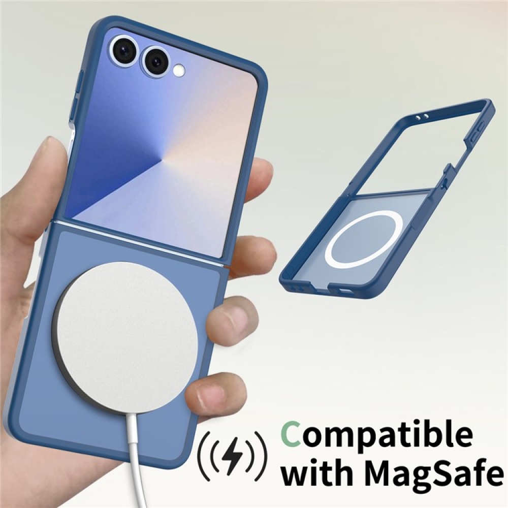Skin gelový obal s pevnými zády a podporou MagSafe na Samsung Galaxy Z Flip7 5G - modrý