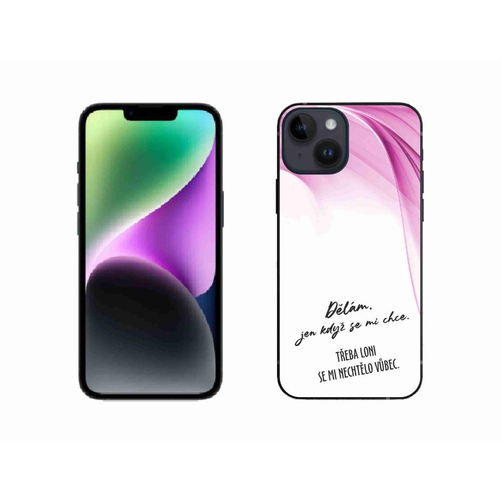 Gelový kryt mmCase na iPhone 14 - vtipný text 12 bílé pozadí