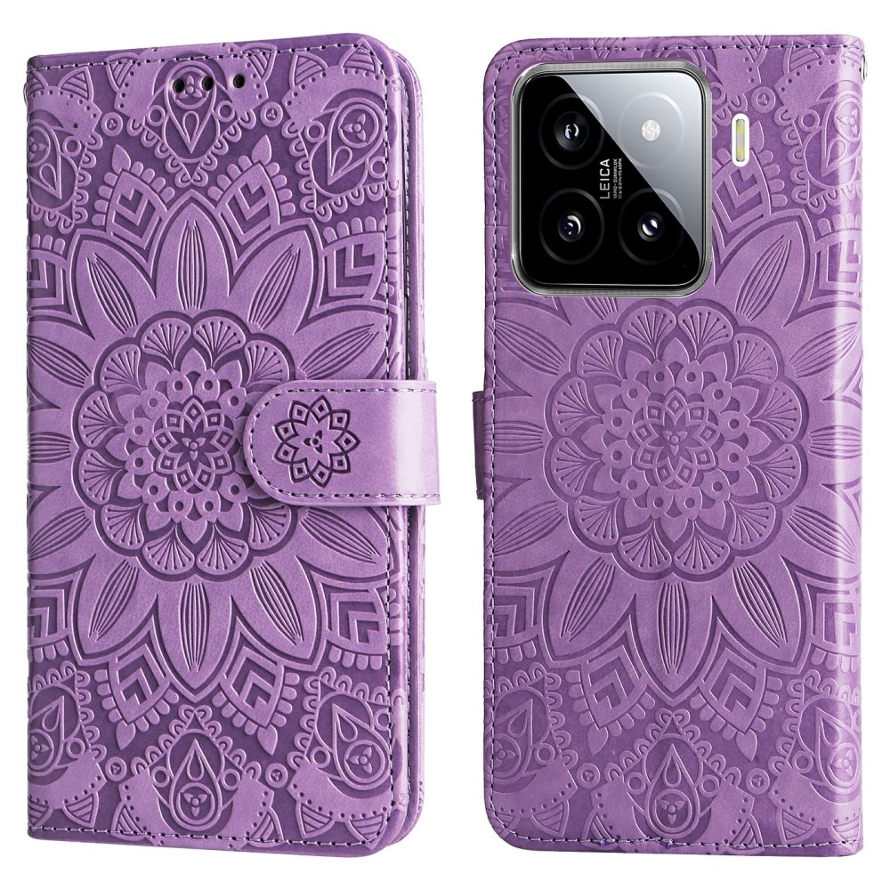 Sunflower knížkové pouzdro na Xiaomi 15 - fialové