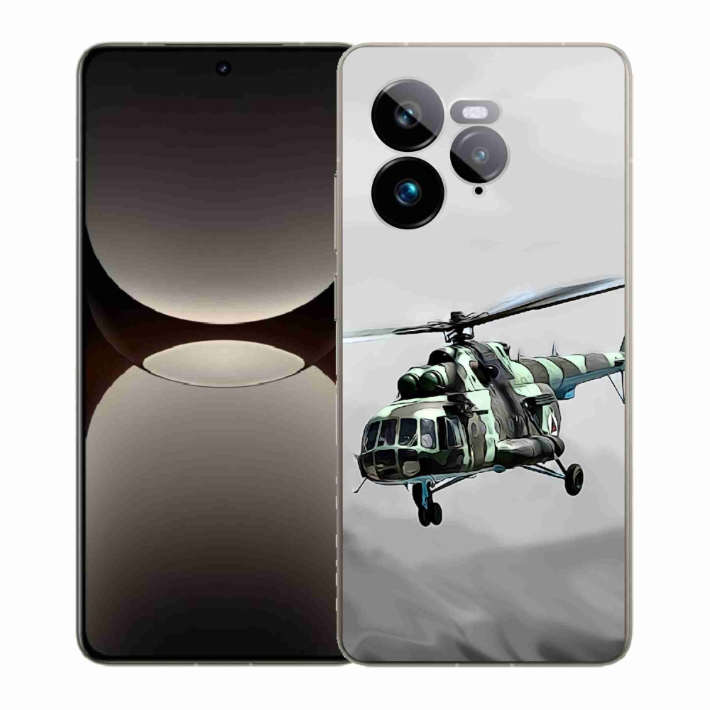 Gelový kryt mmCase na Realme GT 7 Pro 5G - vojenský vrtulník