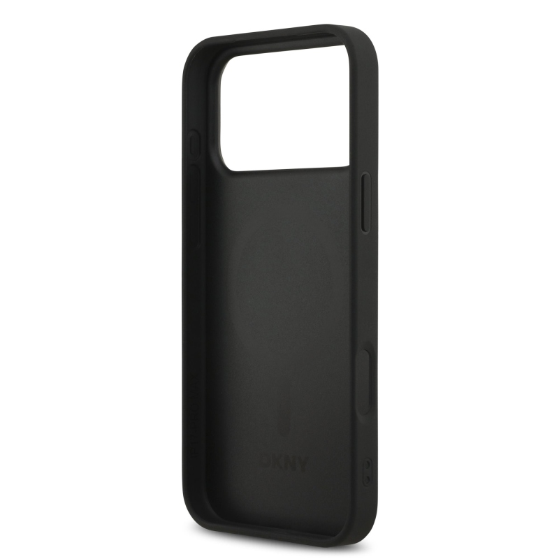 DKNY PU Leather Grid Pattern Magsafe Zadní Kryt pro iPhone 17 Pro Max Black