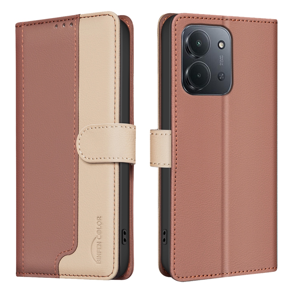 BNF DUO knížkové pouzdro na Xiaomi Redmi 15C 4G/5G (173mm) - hnědé