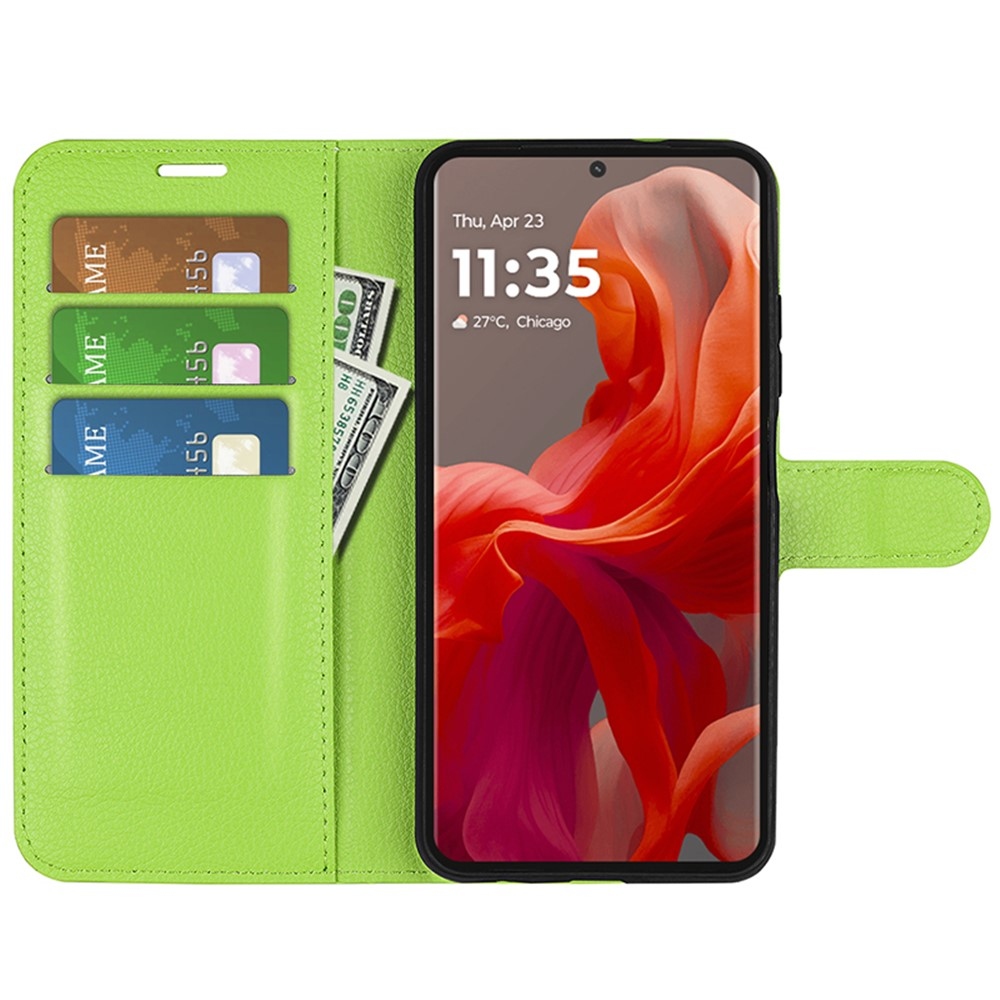 Litchi knížkové pouzdro na Motorola Moto G85 5G - zelené