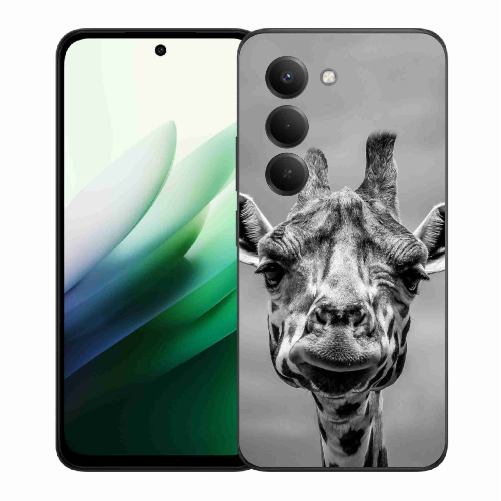 Gelový kryt mmCase na Xiaomi Redmi 15 5G (169mm) - černobílá žirafa