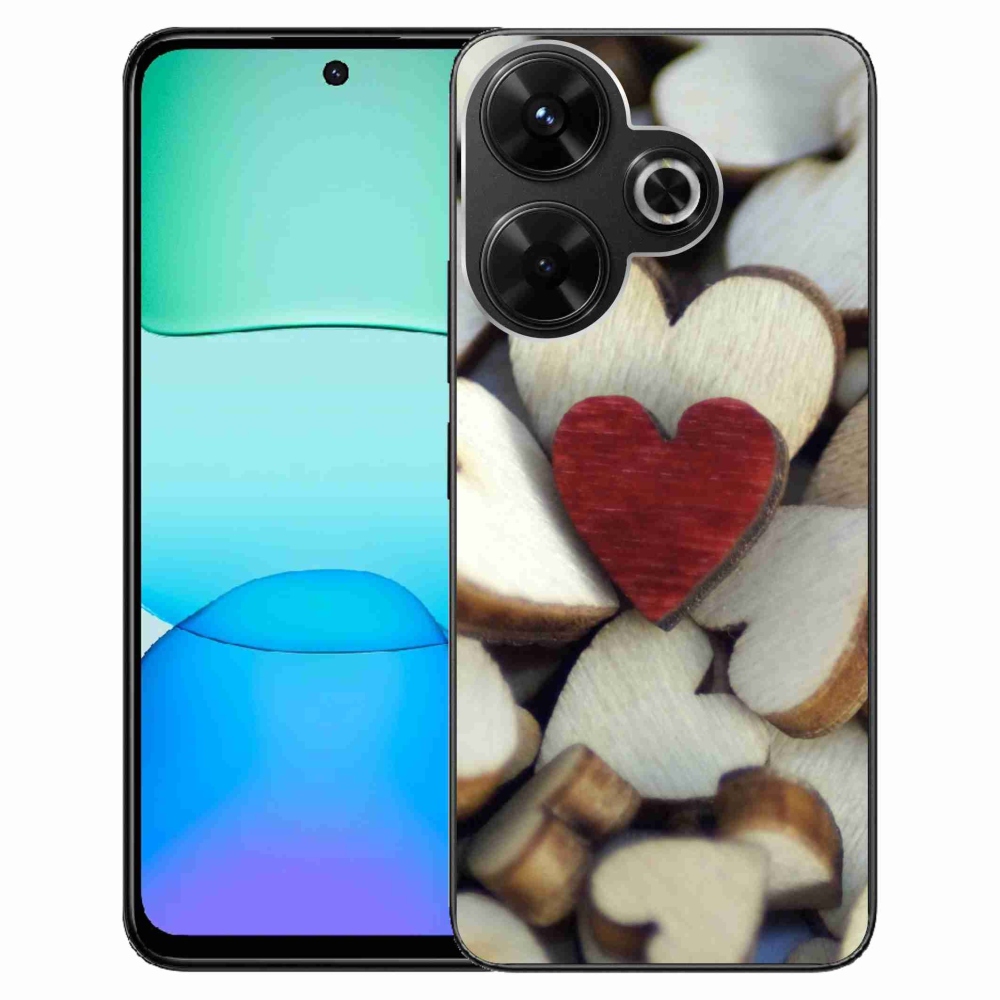 Gelový kryt mmCase na Xiaomi Redmi 13 4G/Poco M6 4G - gravírované červené srdce 