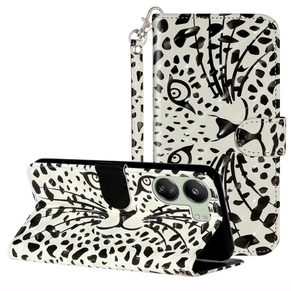 Decor knížkové pouzdro pro Xiaomi Poco C65/Redmi 13C - obličej leoparda