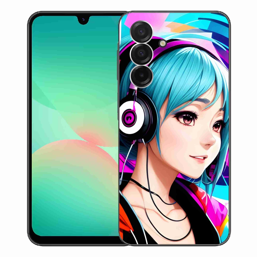 Gelový kryt mmCase na Samsung Galaxy A26 5G - dívka se sluchátky