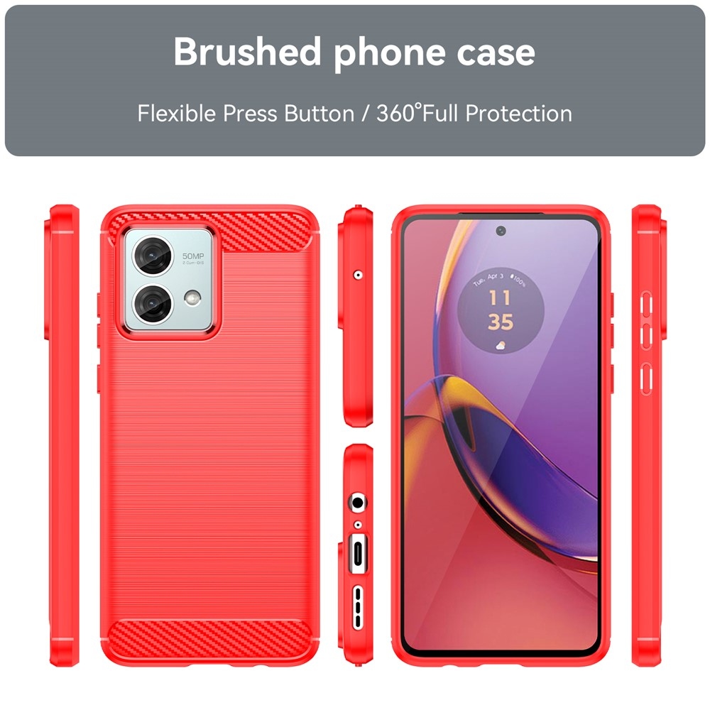 Carbon odolný gelový obal na Motorola Moto G84 5G - červený
