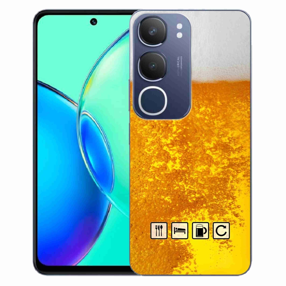 Gelový kryt mmCase na Vivo Y19s - pivní motiv 3