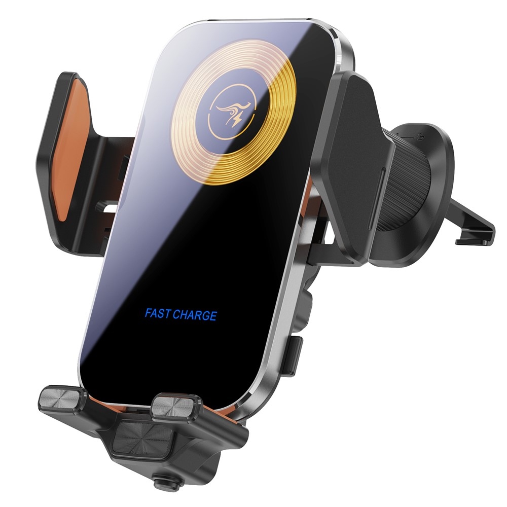 X15 bezdrátová nabíječka do auta s držákem do ventilace 15 W - stříbrná