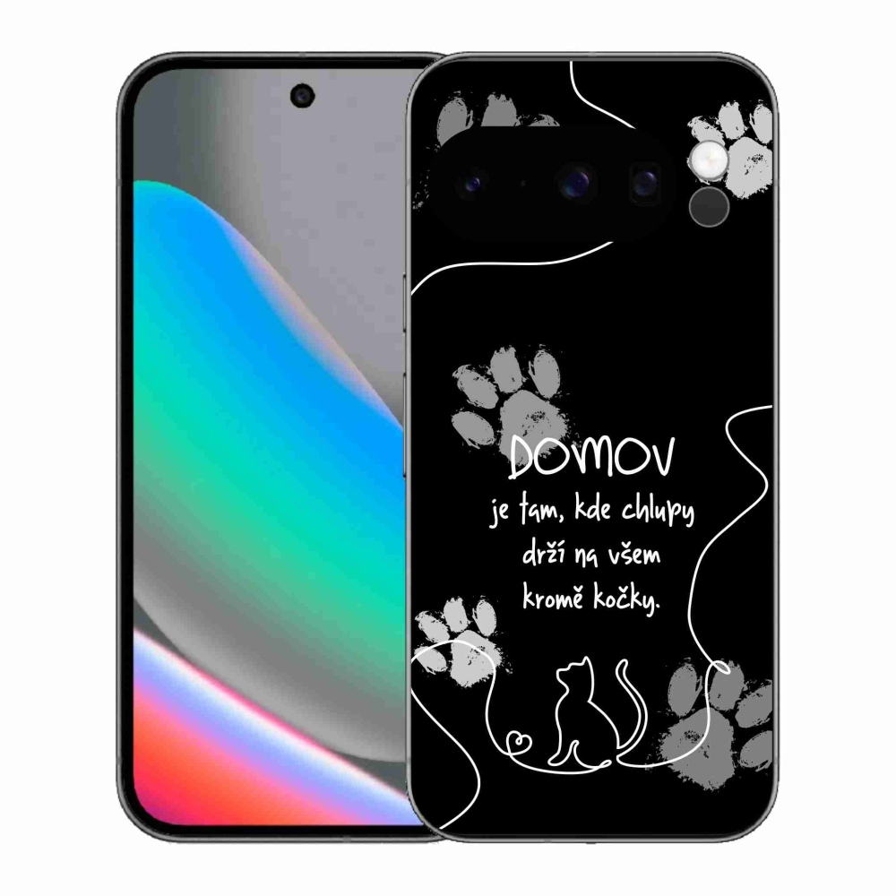 Gelový kryt mmCase na Google Pixel 10 Pro - kočičí motiv černé pozadí