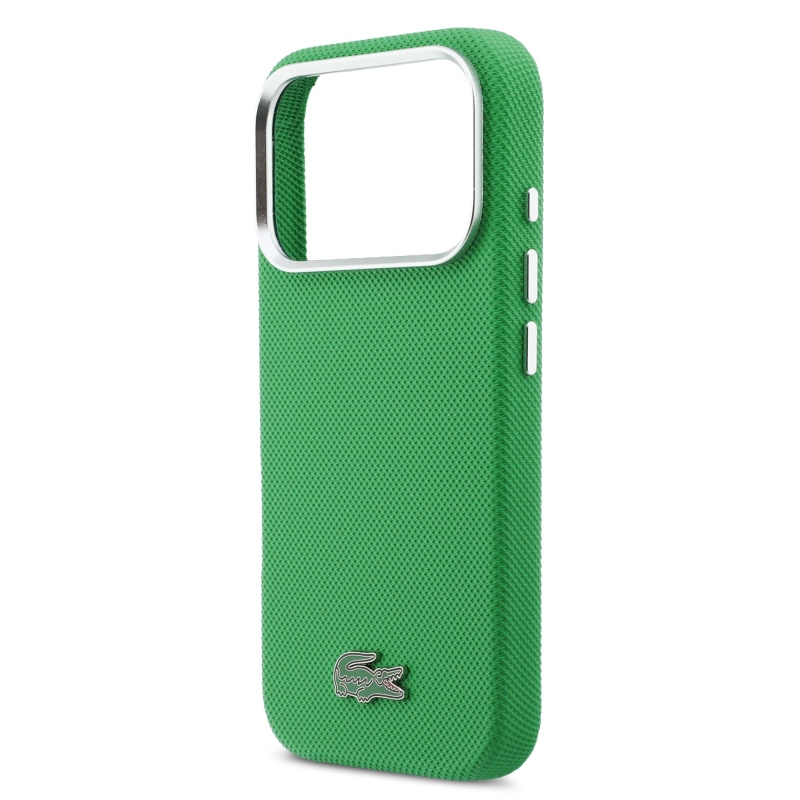Lacoste Iconic Petit Pique Metal Logo MagSafe Zadní Kryt pro iPhone 17 Pro Green
