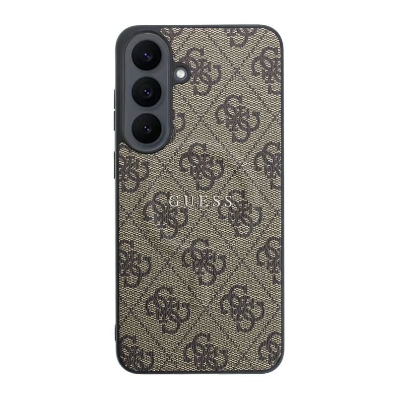 Guess PU Leather 4G Gold Frame Magnetic Zadní Kryt pro Samsung Galaxy S26 FE Brown