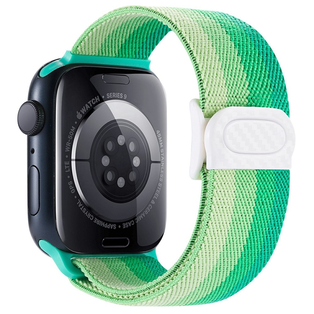 Gradient nylonový řemínek na Apple Watch Ultra/Ultra 2 49mm/SE/SE 2022/2023 44mm/9/8/7 45mm/6/5/4 44mm/3/2/1 42 mm - zelené pruhy