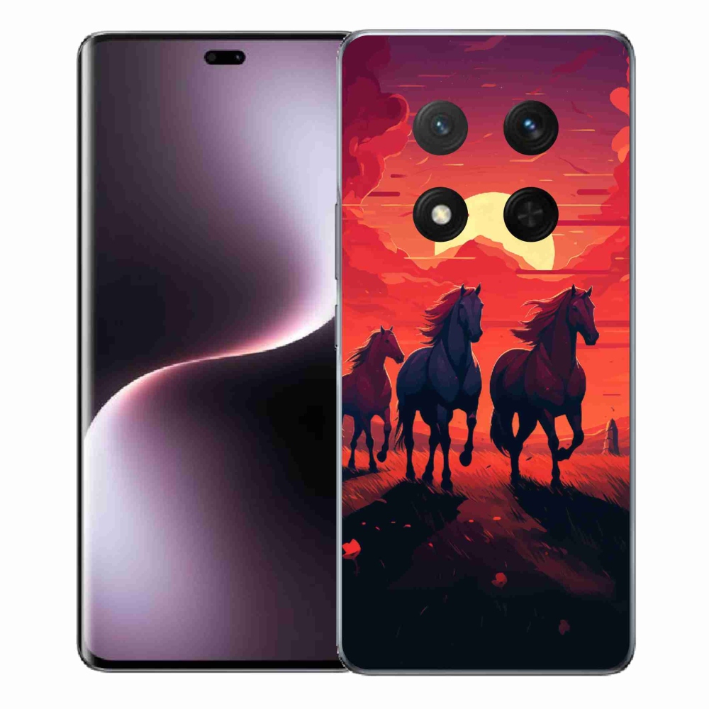 Gelový kryt mmCase na Honor Magic 7 Lite 5G - koně a západ slunce