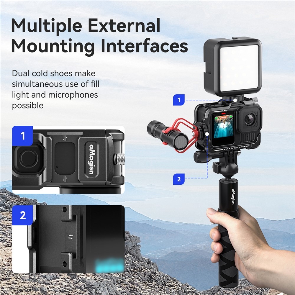 Kovový ochranný rám AMAGISN pro GoPro Hero 13/12/11/10/9