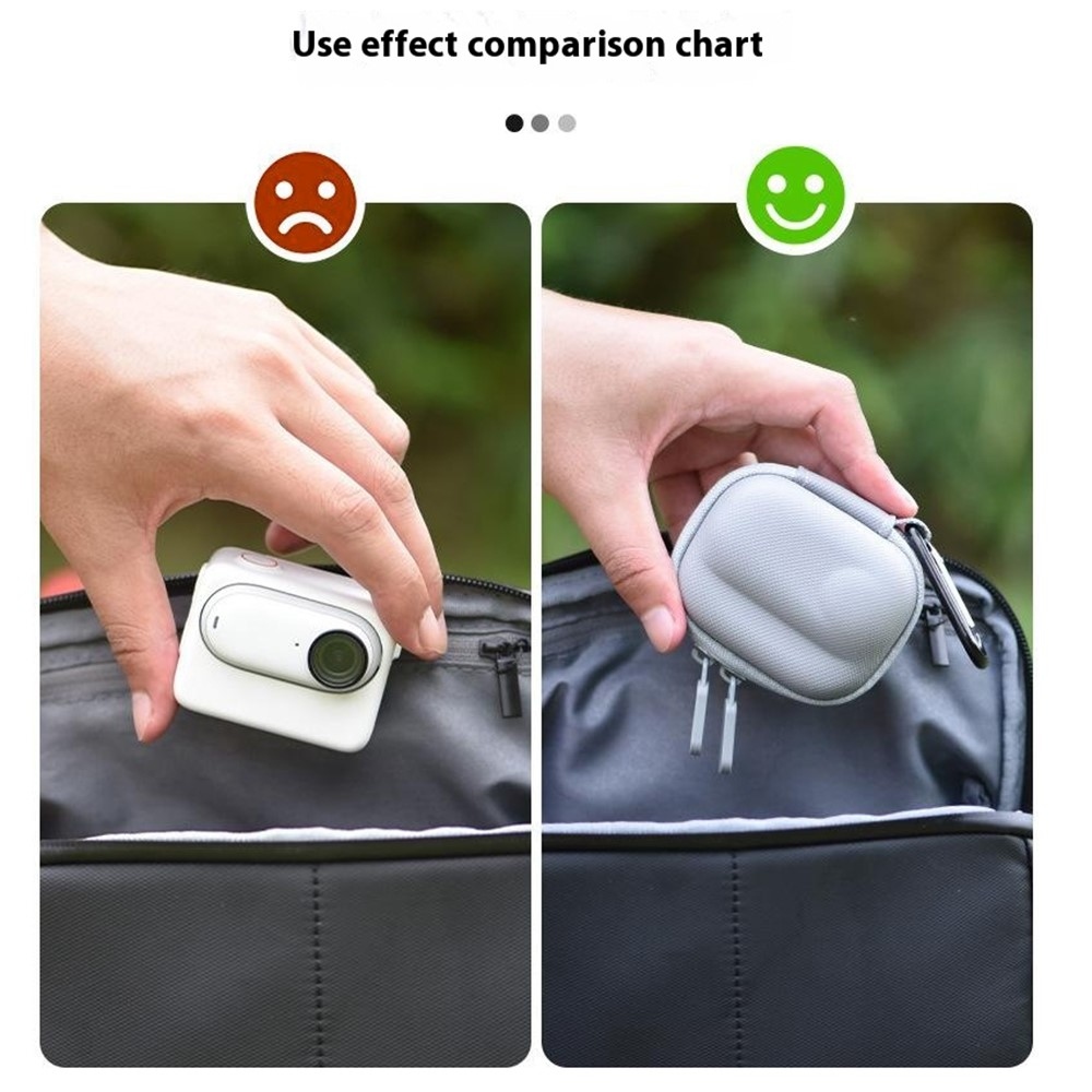 BRDRC ochranné pouzdro s karabinou pro Insta360 GO 3S / GO 3 - šedé