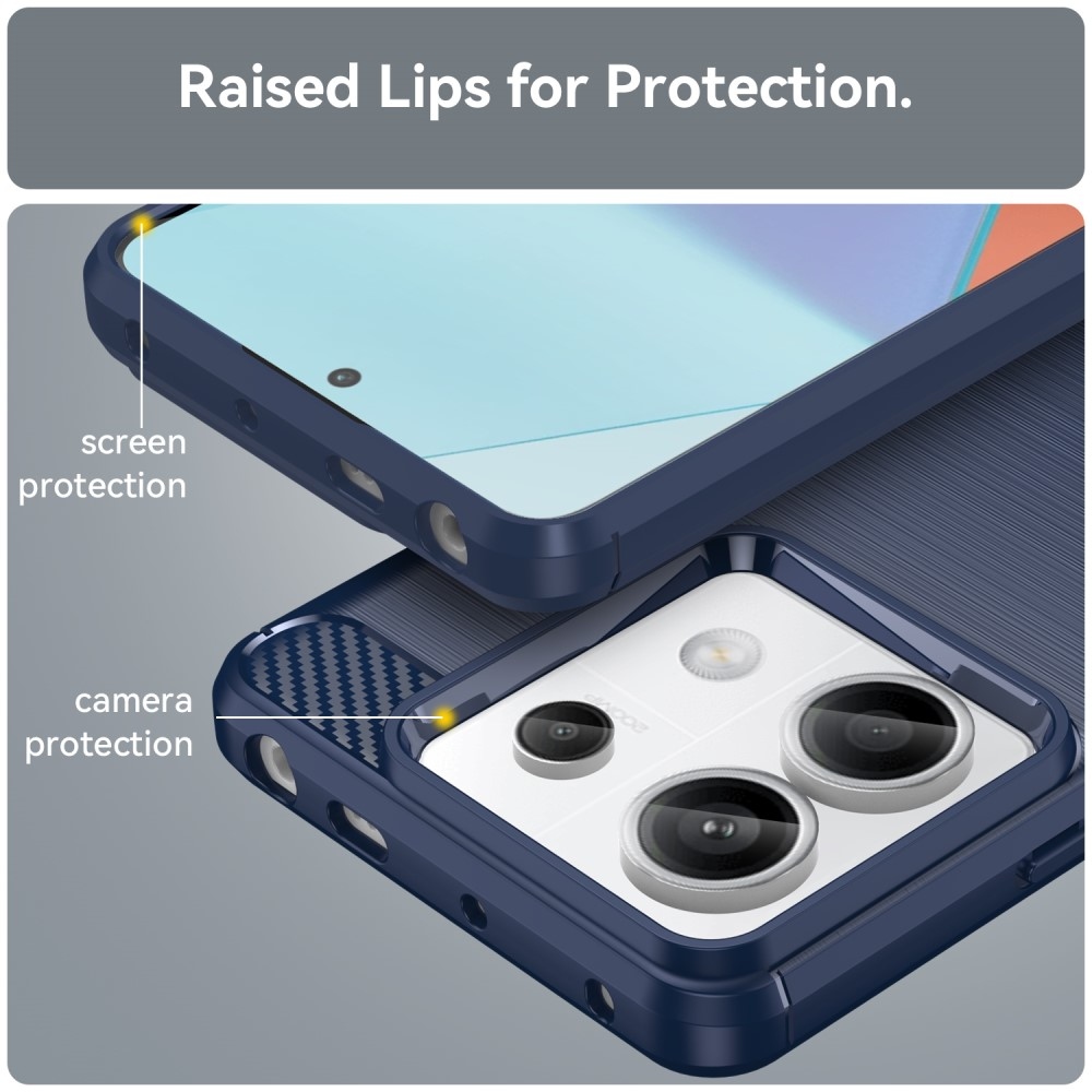 Carbon odolný gelový obal na Xiaomi Redmi Note 13 Pro 5G/Poco X6 5G - modrý