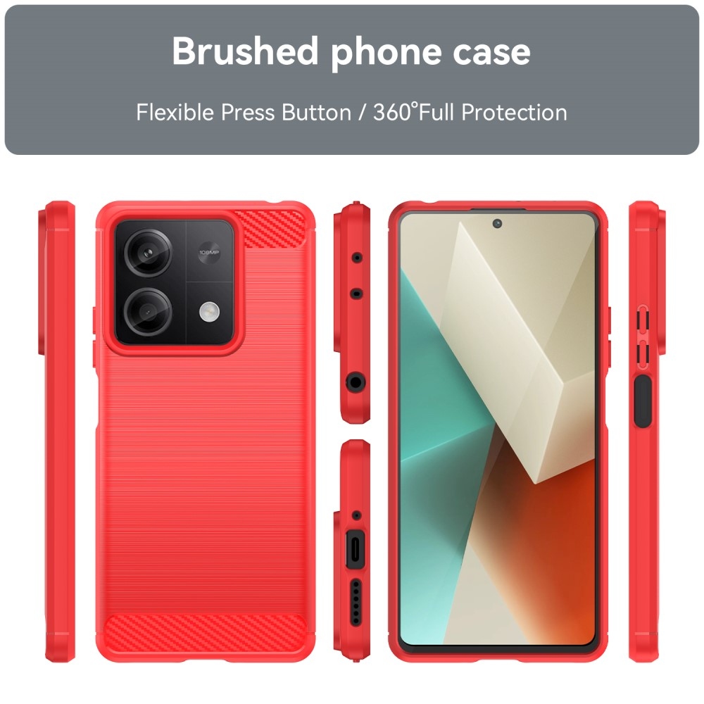 Carbon odolný gelový obal na Xiaomi Redmi Note 13 5G - červený