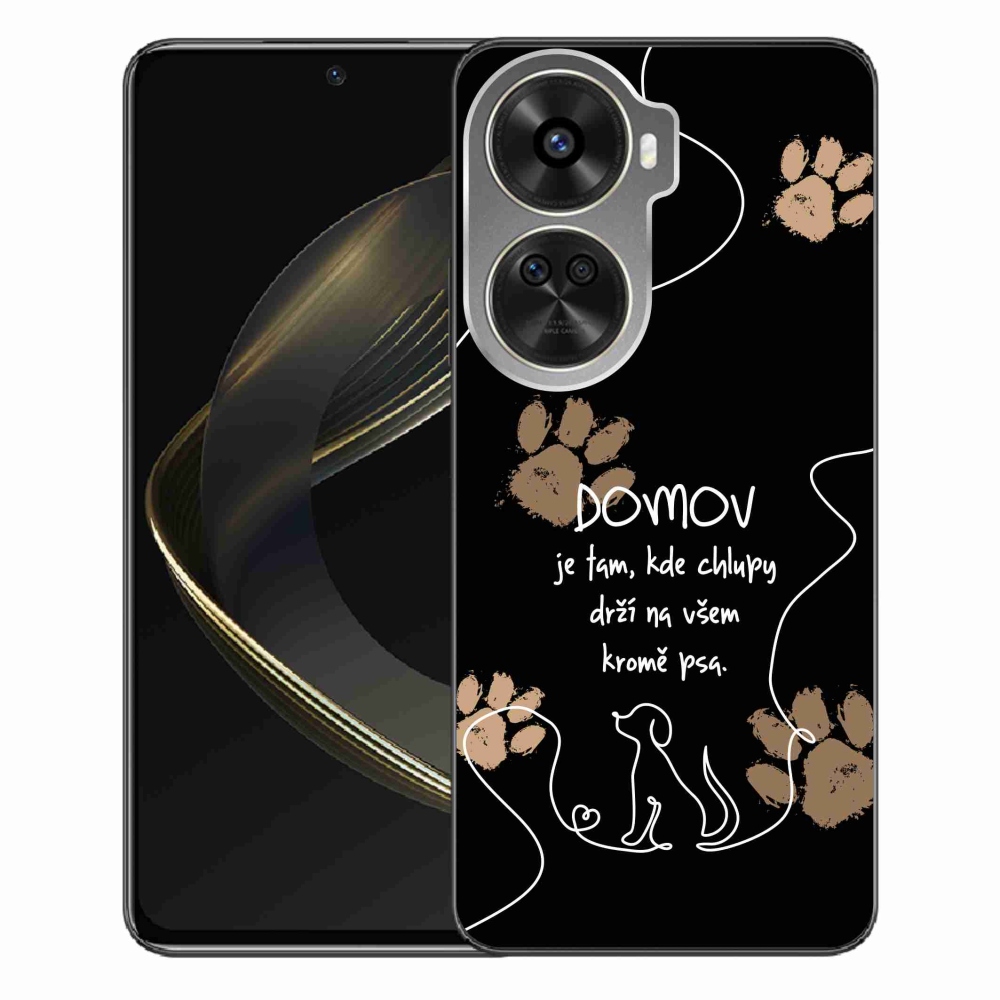 Gelový kryt mmCase na Huawei Nova 12 SE - psí motiv černé pozadí